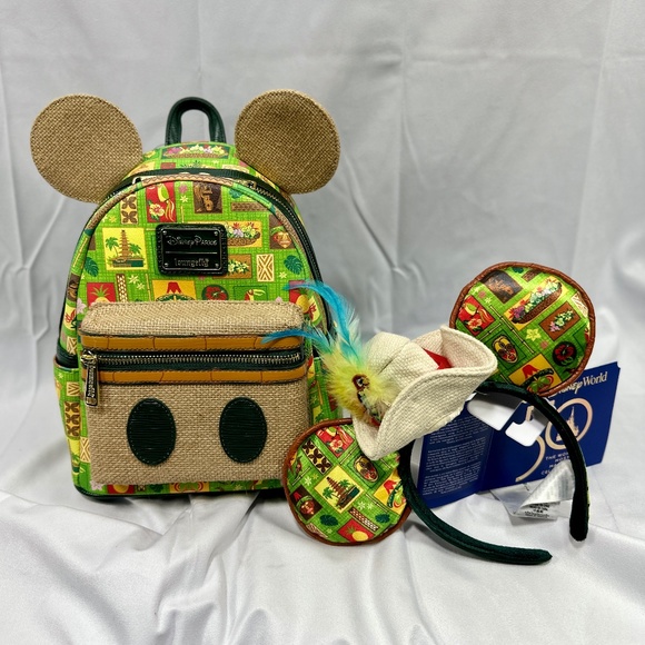 Loungefly Handbags - Disney Loungefly 50th Mickey Enchanted Tiki Room Main Attraction Backpack & Ears